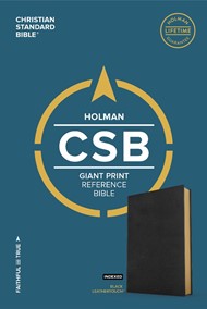 CSB Giant Print Reference Bible, Black Leathertouch, Indexed