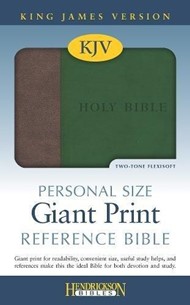 KJV Personal Size Giant Print Reference Bible, Brown/Green