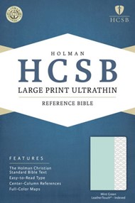 HCSB Large Print Ultrathin Reference Bible, Mint Green