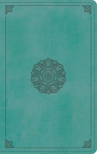 ESV Single Column Thinline Bible, Turquoise, Emblem Design