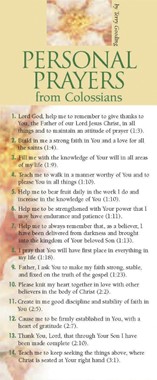 Personal Prayers from Colossians (pack of 50)