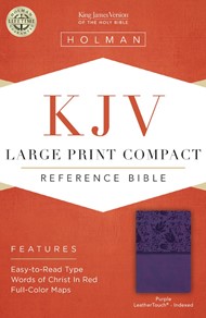 KJV Large Print Compact Reference Bible, Purple Leathertouch