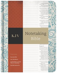 KJV Notetaking Bible, Blue Floral