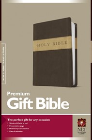 NLT Premium Gift Bible, Dark Brown/Tan