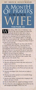 Month of Prayers for Your Wife From Psalm 119 (pack of 50)