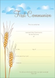 First Communion Certificate (Pack of 10)