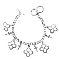 Faith Gear Women's Bracelet - Swirl Cross Silver