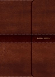 NVI Biblia Letra Súper Gigante, marrón símil piel con índice