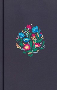 CSB Personal Size Bible, Navy Floral Embroidered
