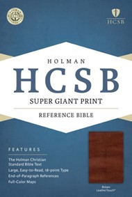 HCSB Super Giant Print Reference Bible, Brown, Indexed