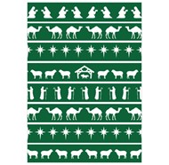 Nativity Pattern Green (Pack of 6)