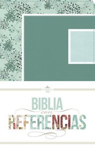RVR 1960 Biblia con Referencias, abstracto, verde mar/celest
