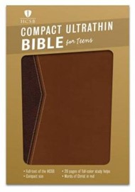 HCSB Compact Ultrathin Bible For Teens, Walnut Leathertouch
