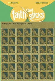 Gold Praying Hands - Faith That Sticks Stickers