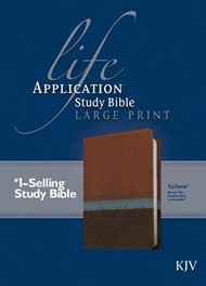 KJV Life Application Study Bible Large Print, Brown/Tan/Blue