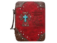 Fashion Bible Cover Cross/Hope Red