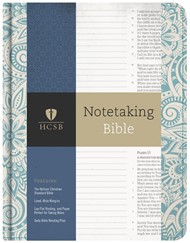 HCSB Notetaking Bible, Blue Floral