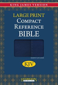 KJV Large Print Compact Reference Bible With Flap, Blue