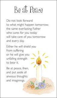 Be at Peace Prayer Card