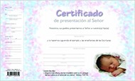 Certificado de Presentacion de Ninos