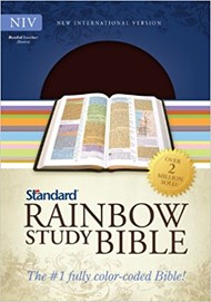 NIV Standard Rainbow Study Bible, Brown Bonded Leather