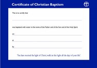 Certificate Of Christian Baptism (Pack Of 10)