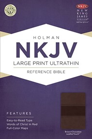 NKJV Large Print Ultrathin Reference Bible, Brown/Chocolate