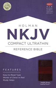 NKJV Compact Ultrathin Bible, Saddle Brown Leathertouch