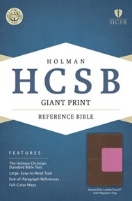 HCSB Giant Print Reference Bible, Pink/Brown