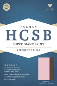 HCSB Super Giant Print Reference Bible, Pink/Brown
