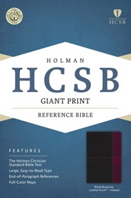 HCSB Giant Print Reference Bible, Black/Burgundy