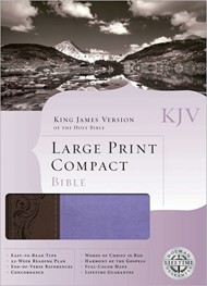KJV Large Print Compact Bible, Brown/Purple Leathertouch