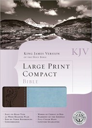KJV Large Print Compact Bible, Brown/Blue Leathertouch