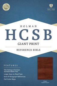HCSB Giant Print Reference Bible, Brown Leathertouch