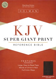 KJV Super Giant Print Reference Bible, Burgundy Leather