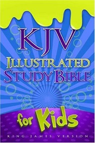 KJV Illustrated Study Bible For Kids, Blue Leathertouch