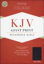 KJV Giant Print Reference Bible Black Leather Indexed