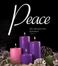 Peace Advent Candle Sunday 4 Bulletin, Large (Pkg of 50)