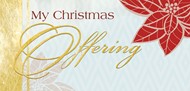 Christmas Poinsettia & Music Christmas Offering Envelope (Pk