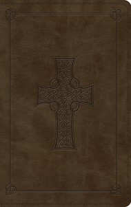 ESV Large Print Thinline Bible, TruTone, Olive, Celtic Cross