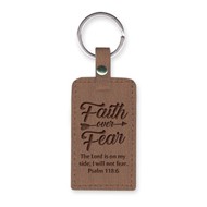 Leather Lux Keyring Faith Over Fear