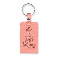Leather Lux Keyring Don't Be Afraid