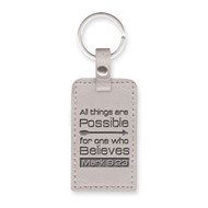 Leather Lux Keyring All Things are Possible