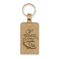 Leather Lux Keyring On Wings Like Eagles