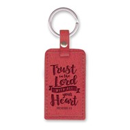 Leather Lux Keychain Trust in the Lord