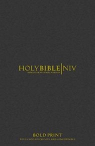 NIV Bold Print Reference Bible with Concordance Black
