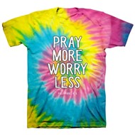 Pray More Tie Dye T-Shirt, Medium