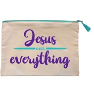 Jesus Over Everything Canvas Zipper Bag