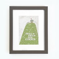 As For Me Hill & House Framed Print, Grey (10x8)