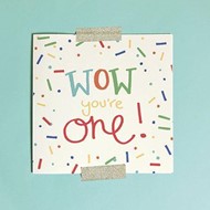 Wow You're One Greeting Card & Envelope Pink